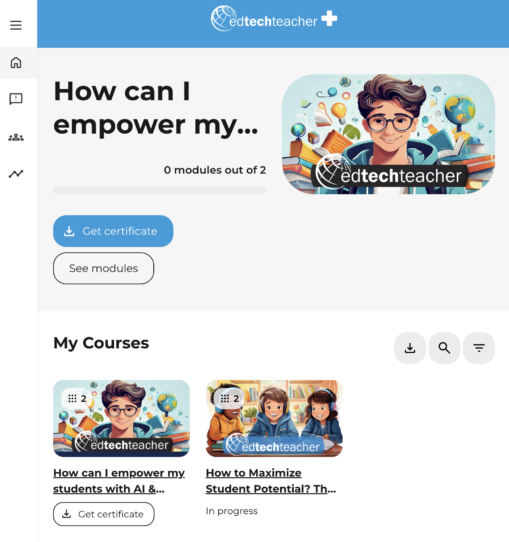 EdTechTeacher+ Dashboard Screenshot